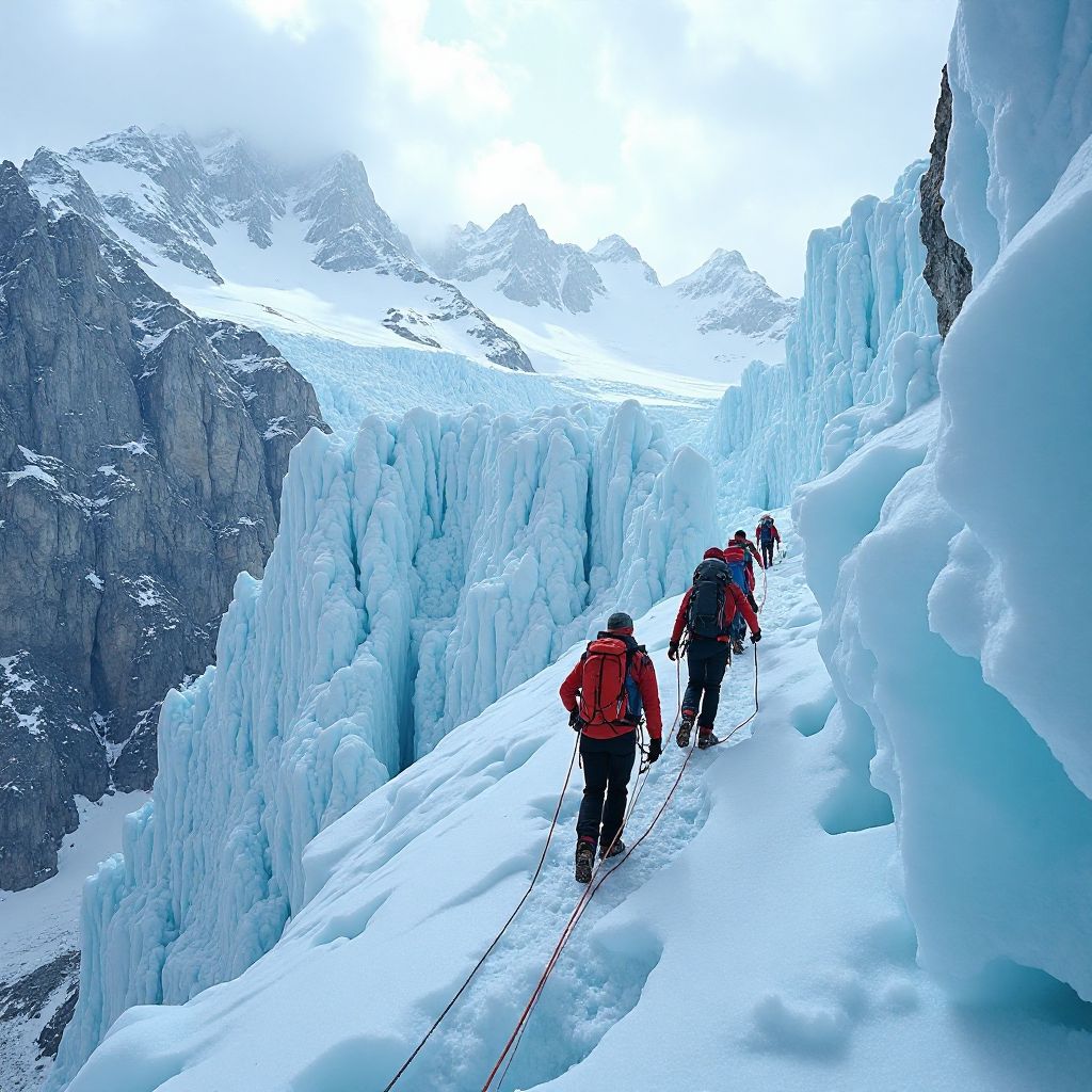 Spedizione sul ghiacciaio