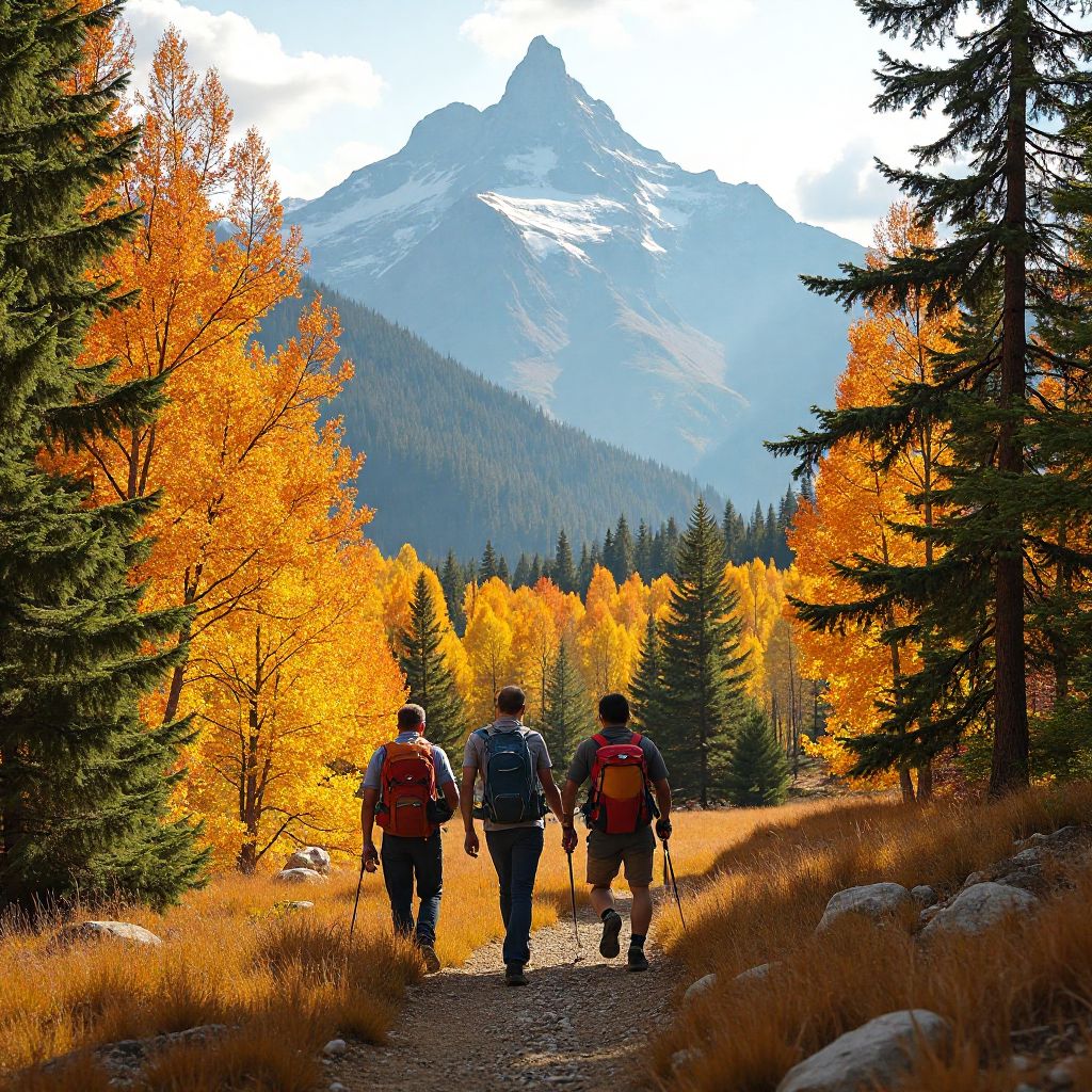 Escursione di gruppo in autunno