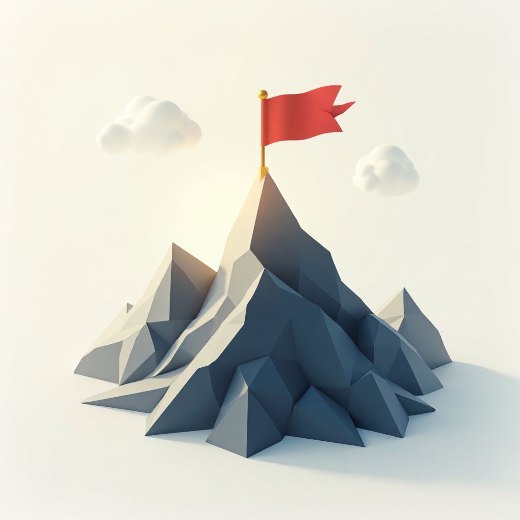 Icona montagna con bandiera