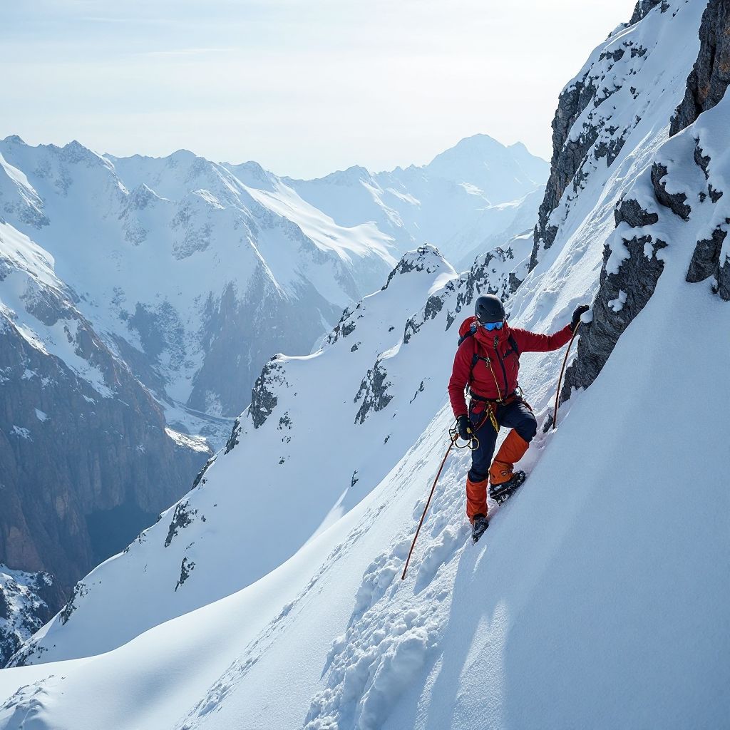 Alpinismo tecnico su ghiacciaio